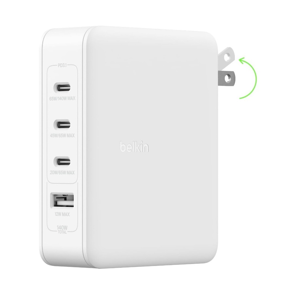 Belkin 🔌 140W 4-Port GaN Fast Charge Wall Charger 💻 📱